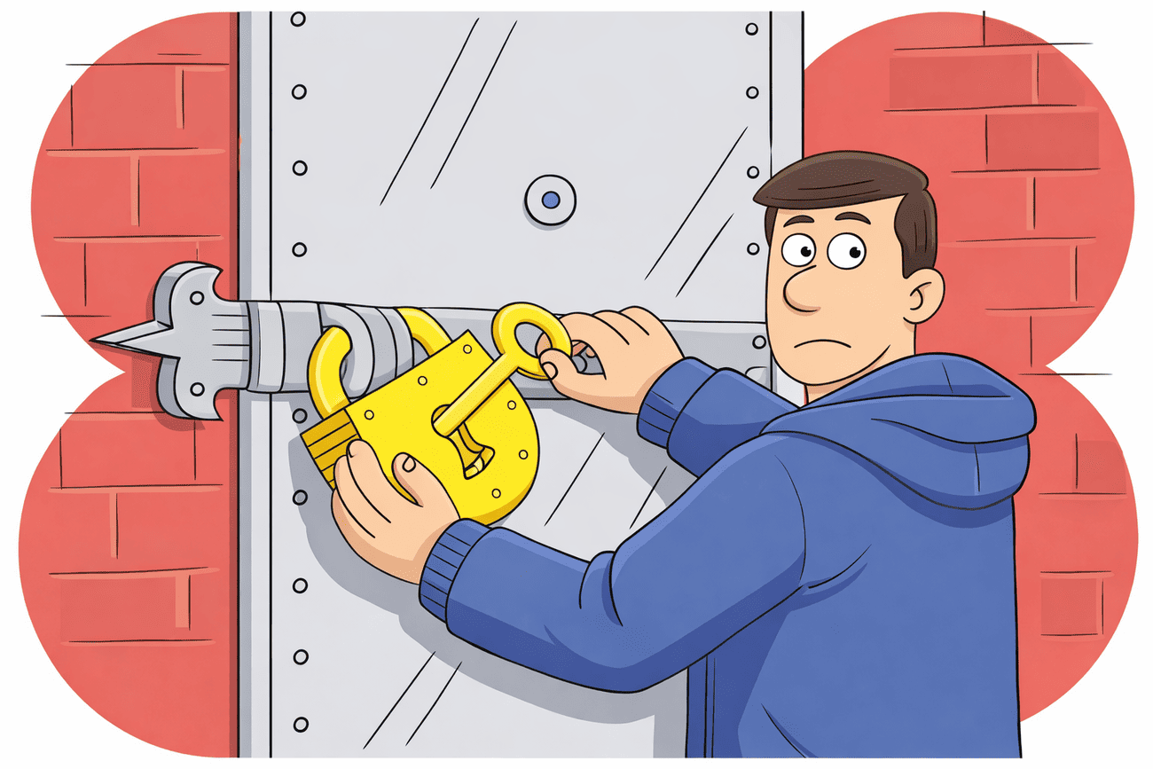Иллюстрация глагола shut